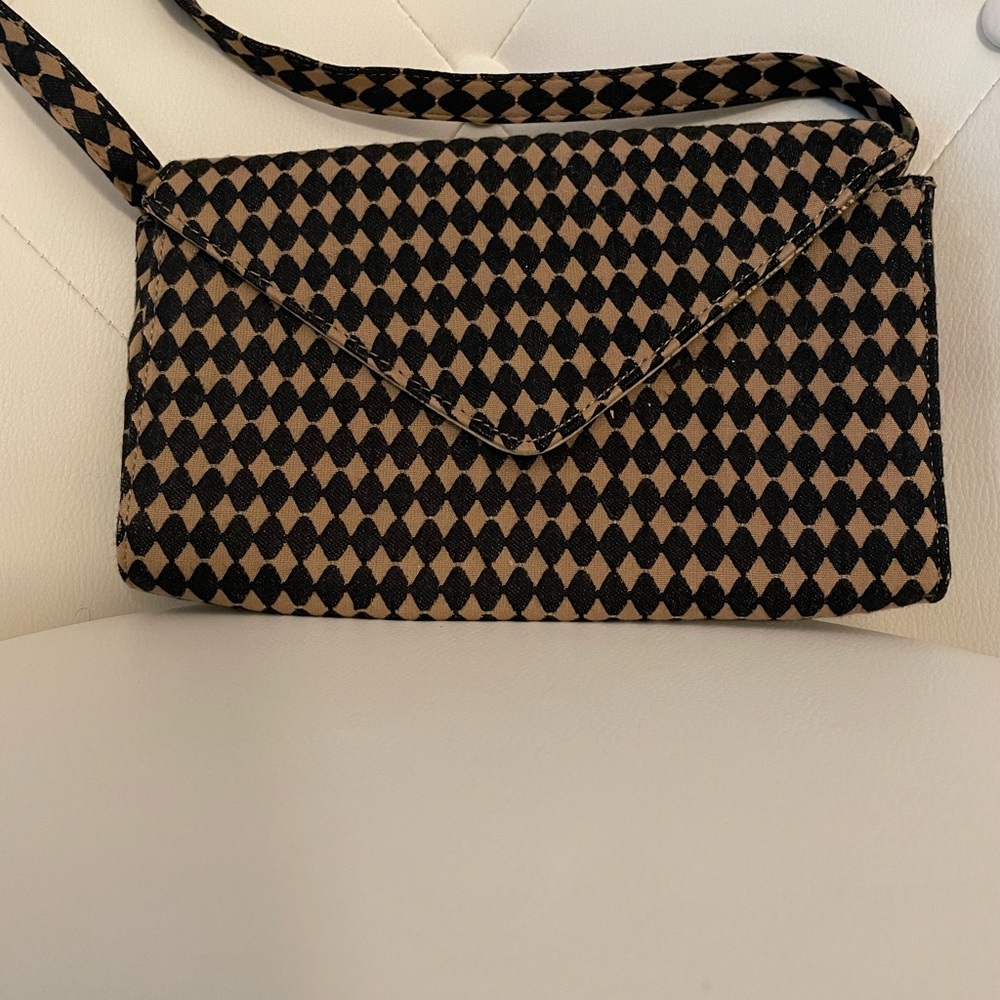 Poesis black diamond print should purse